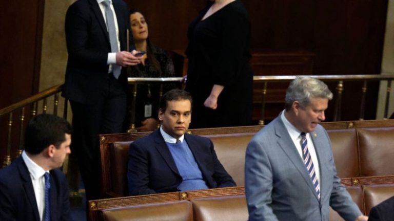 Embattled Rep.-elect Santos refuses to answer questions about resume lies while promising to support McCarthy