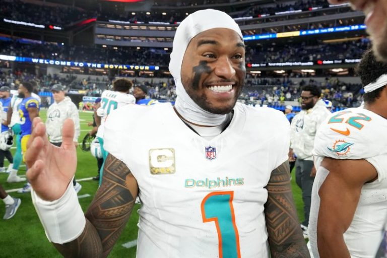 Tua Tagovailoa laughs off ‘pretty bad tackling’ after knee to head