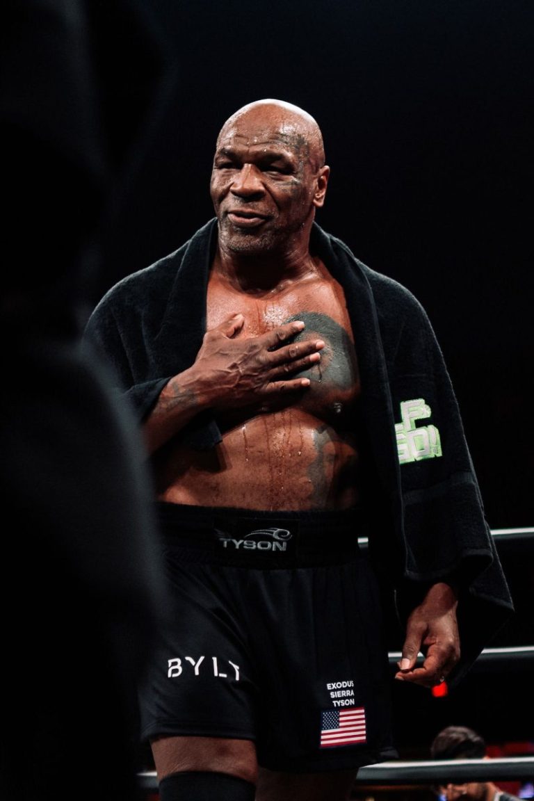 Mike Tyson boxing trunks pay tribute to late daughter Exodus