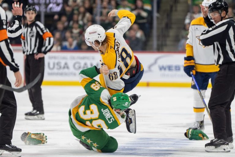 Predators player suspended for slew-footing