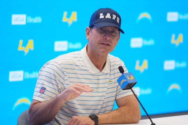 Chargers’ Jim Harbaugh says team is ‘pretty fired up’ after NFL draft