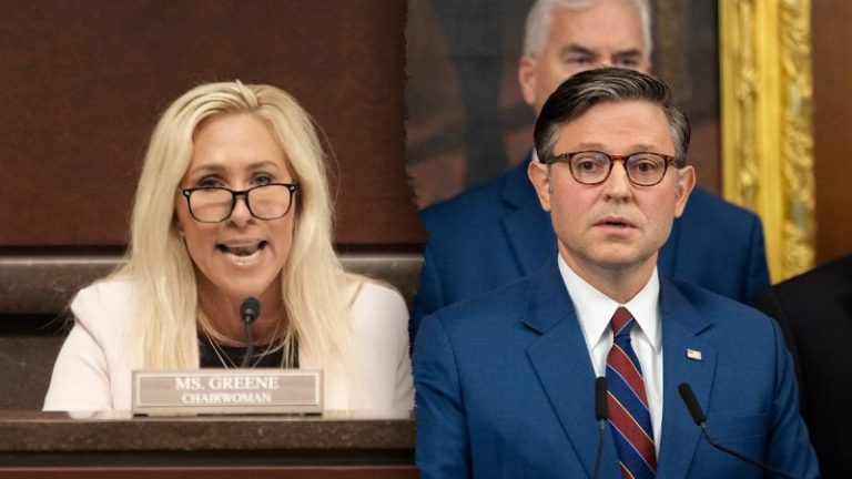 Mike Johnson, Marjorie Taylor Greene clash in heated private GOP call over shutdown strategy